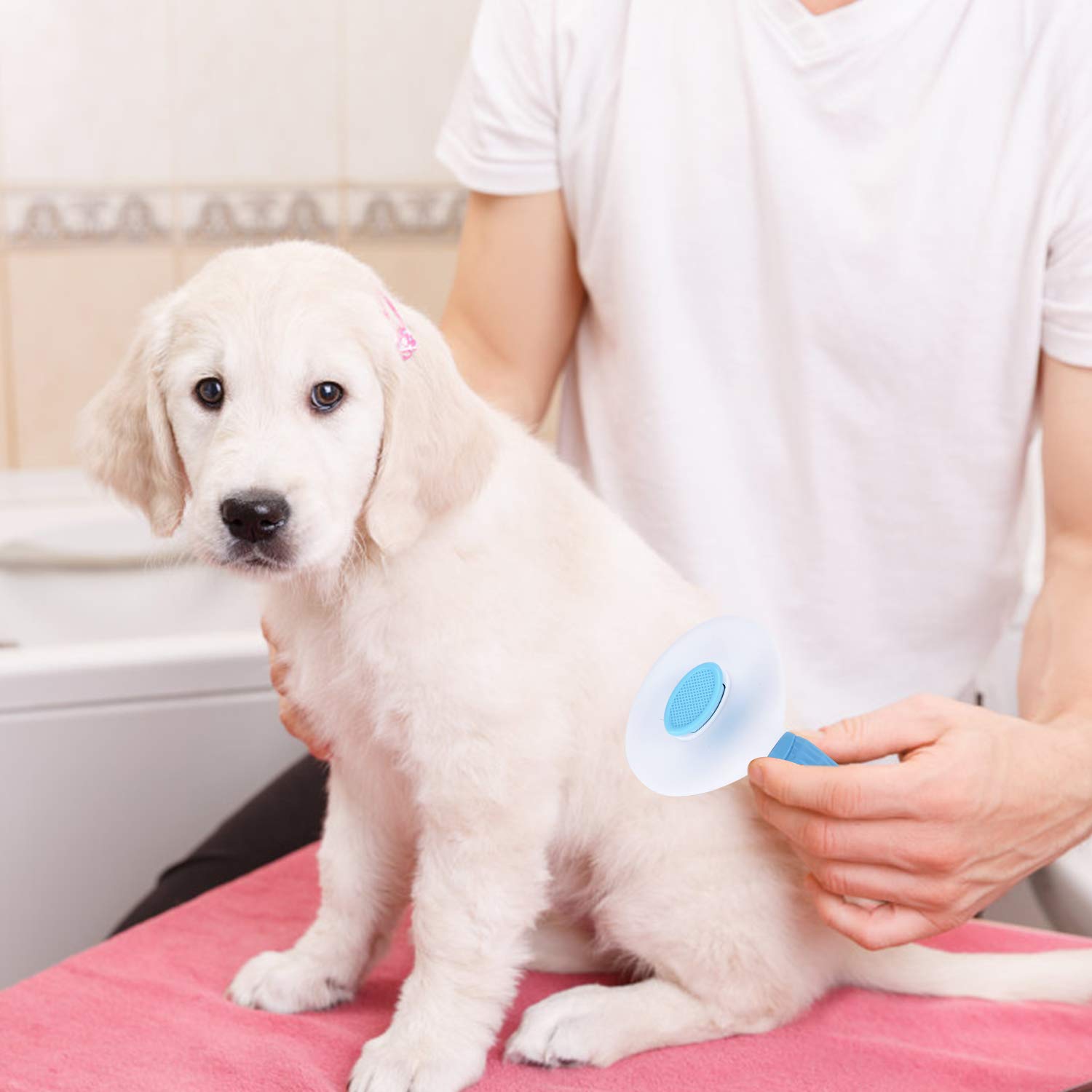 PETHATCH™ Self Cleaning Slicker Brush, Pet Grooming Shedding Brush for Dogs and Cats