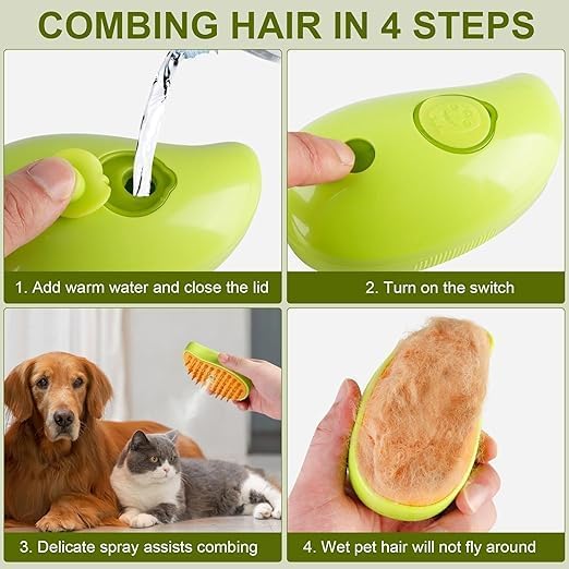 PETHATCH® 3-in-1 Steam Brush for Dogs & Cats