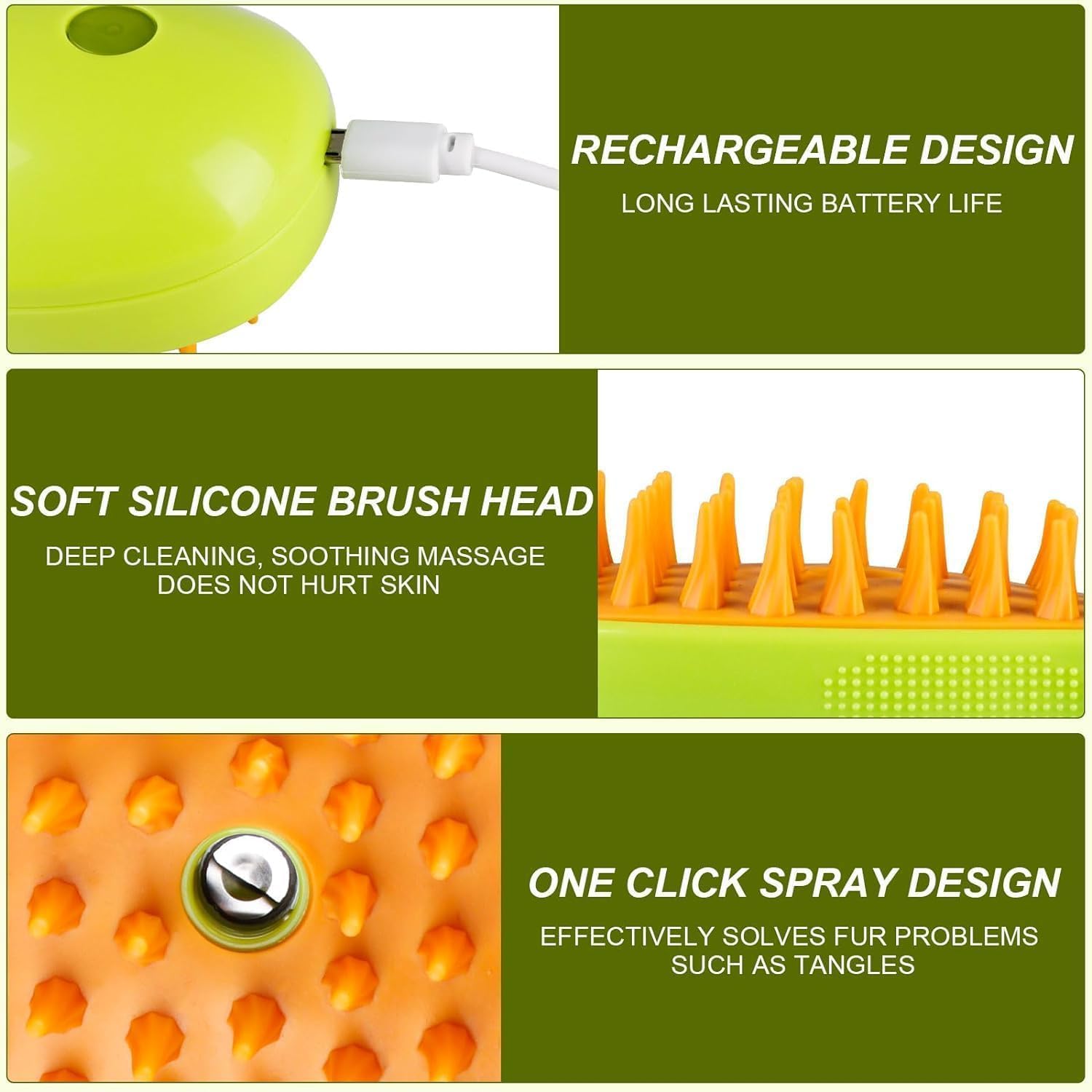 PETHATCH® 3-in-1 Steam Brush for Dogs & Cats