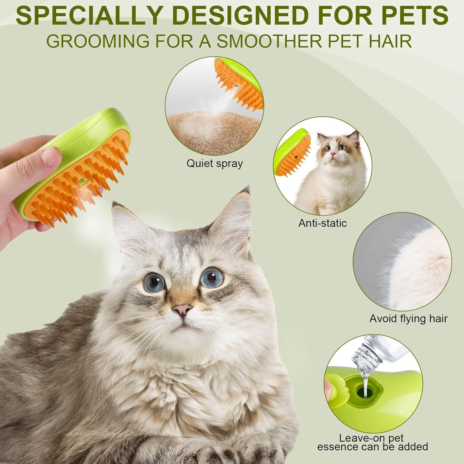 PETHATCH® 3-in-1 Steam Brush for Dogs & Cats
