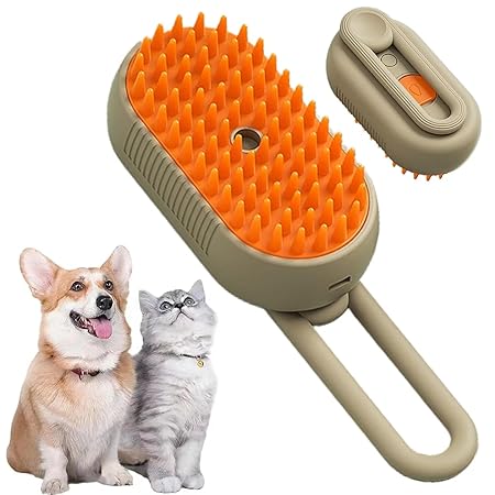 Steam Brush For Pets - Buy 1 Get 1 -  One-Touch Spray Pet Hair Removal Tool 360Rotating Handle
